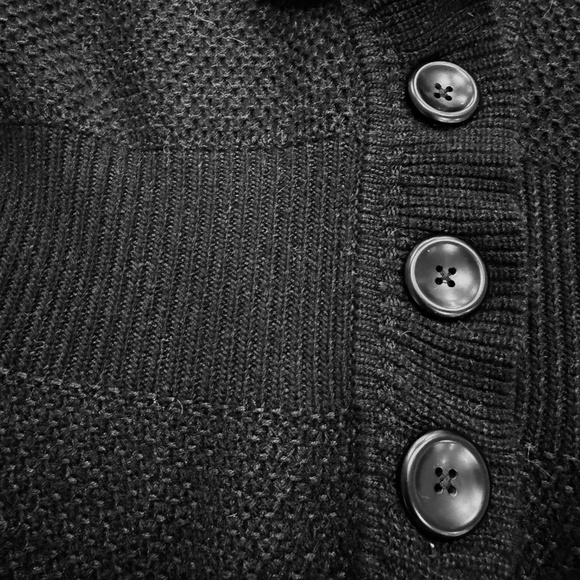 Classiques Entier Cardigan Sweater Y2K Black Cashmere Silk Wool Knit Shawl Med - Picture 5 of 7